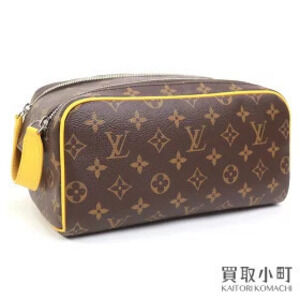 Louis Vuitton Dopp Monogram Shoulder Bag Pouch Clutch Yellow Leather LV
